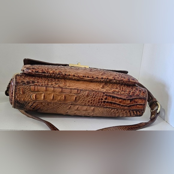 Brahmin Brown /Tan Crocodile Leather Crossbody bag - Picture 2 of 11